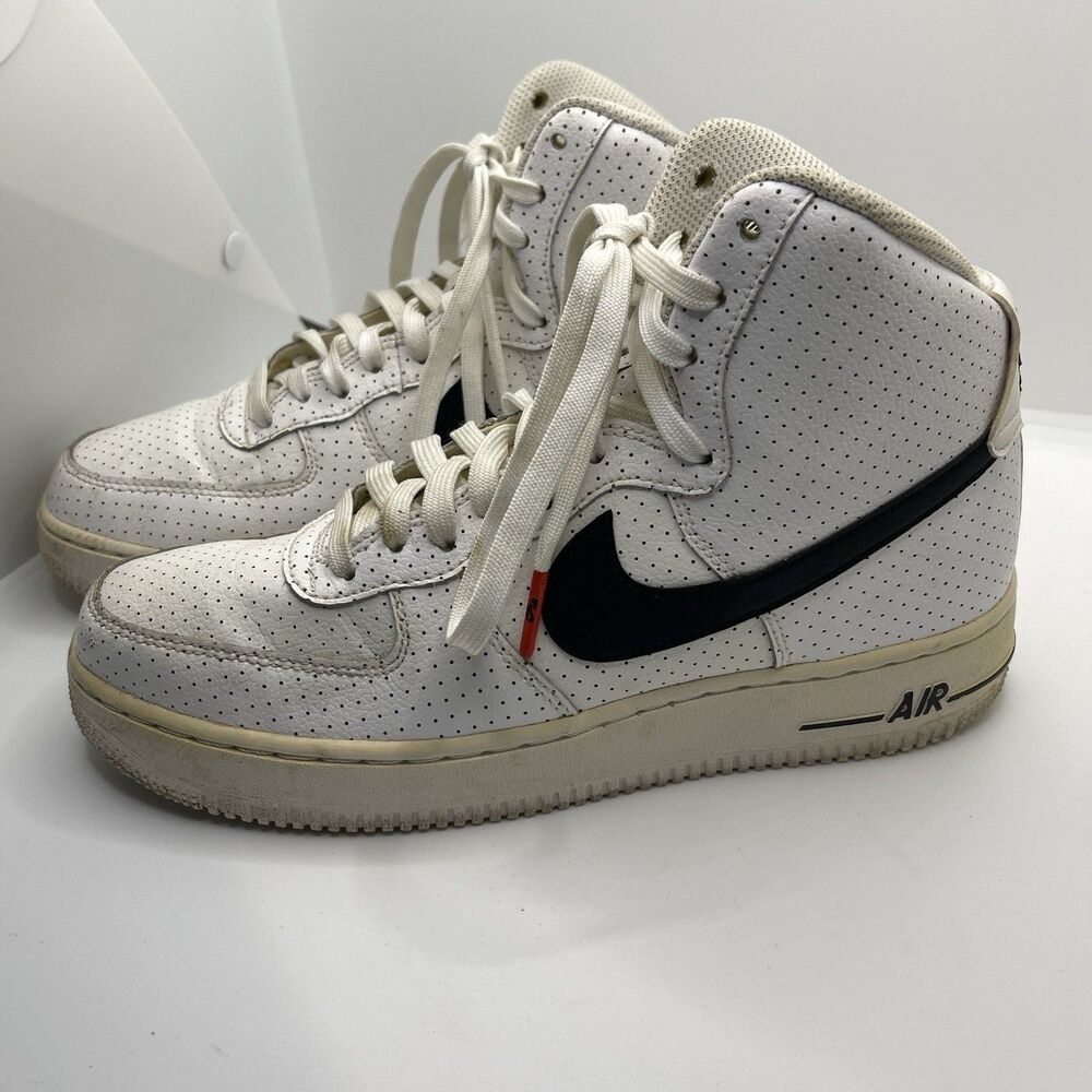 Nike Air Force 1 High Top Boys Size 7y White/Black Sneakers 653998-102 Used